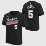 Spurs 2025-2026 City Edition Name and Number 5 Castle T-Shirt - Black