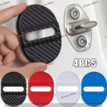 4Pcs Carbon Fibre Car Door Lock Protective Cover Sticker Trim Car Accessories US
