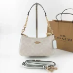 COACH Teri 2Way Shoulder Bag Signature Coated Canvas White CA548 outlet New