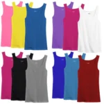 3 Pack Mixed Colors Women 100% Cotton Basic Ribbed Tank Top Sleeveless Shirts